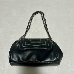 Elegant Black Chain Shoulder Bag Y2K Glam Rock Grunge